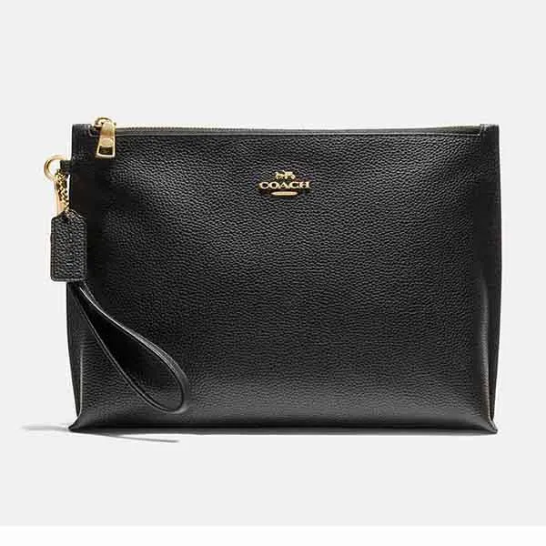 Túi Cầm Tay Coach Ladies Black Charlie Pouch Màu Đen