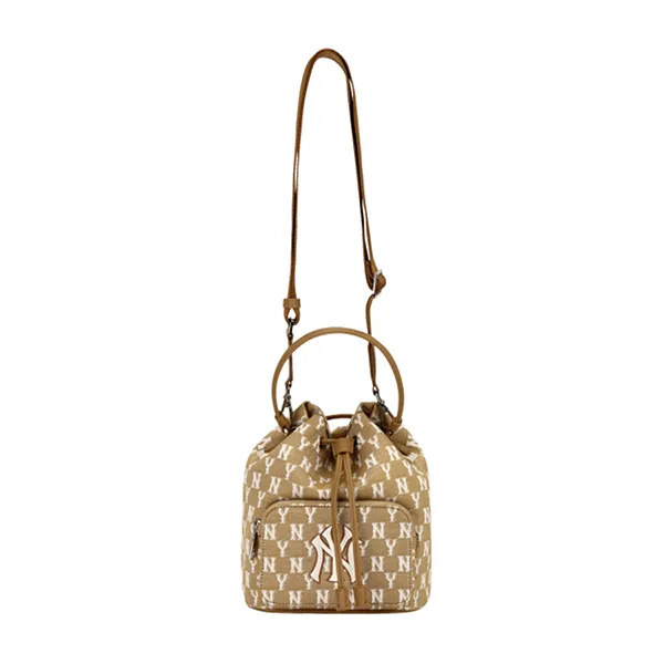 Túi Đeo Chéo MLB Monogram Jacquard Bucket Bag New York Yankees 32BG34111-50B Màu Nâu