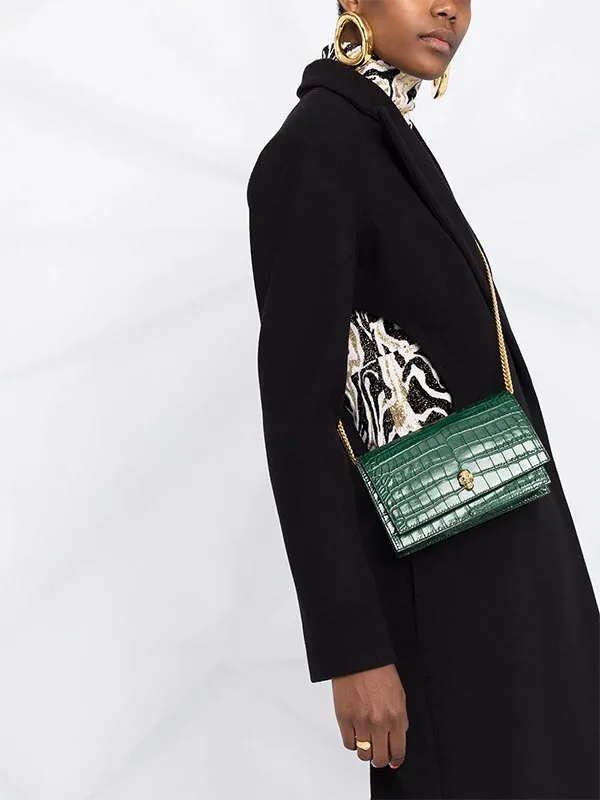 Túi Xách Alexander Mcqueen Crocodile Effect Crossbody Bag Màu Xanh Green - Túi xách - Vua Hàng Hiệu