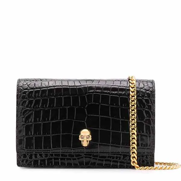 Túi Xách Alexander Mcqueen Mini Skull Crossbody Bag Màu Đen