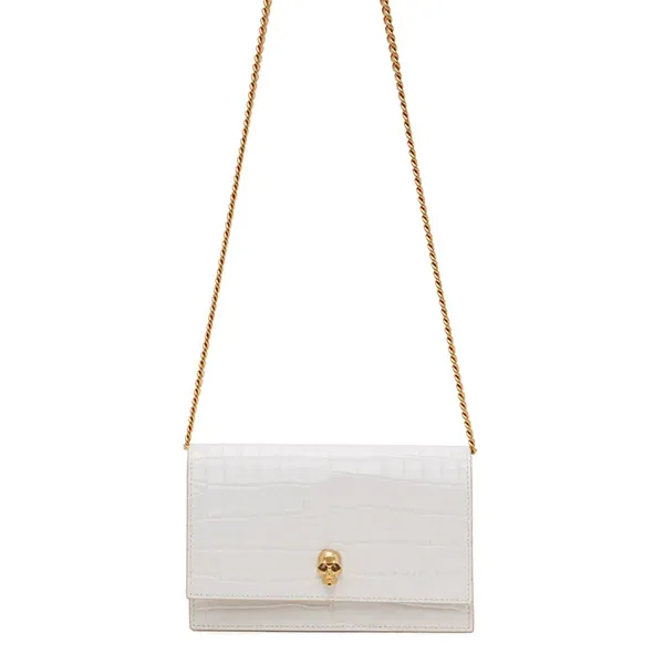 Túi Xách Alexander Mcqueen White Croc Mini Skull Bag Màu Trắng - Túi xách - Vua Hàng Hiệu