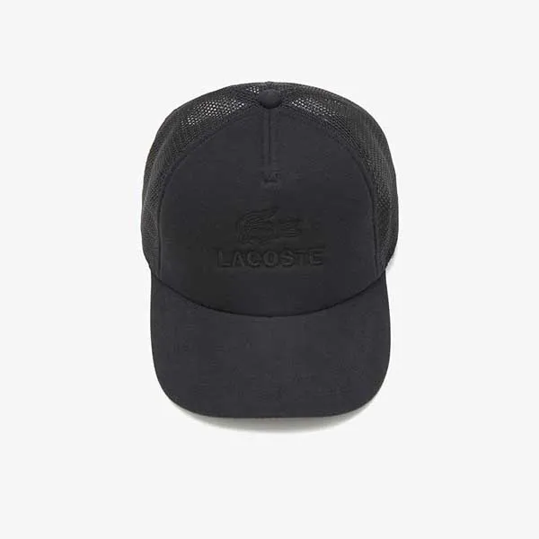 Mũ Lacoste Crocodile Logo Embroidery Mesh Cap Màu Đen