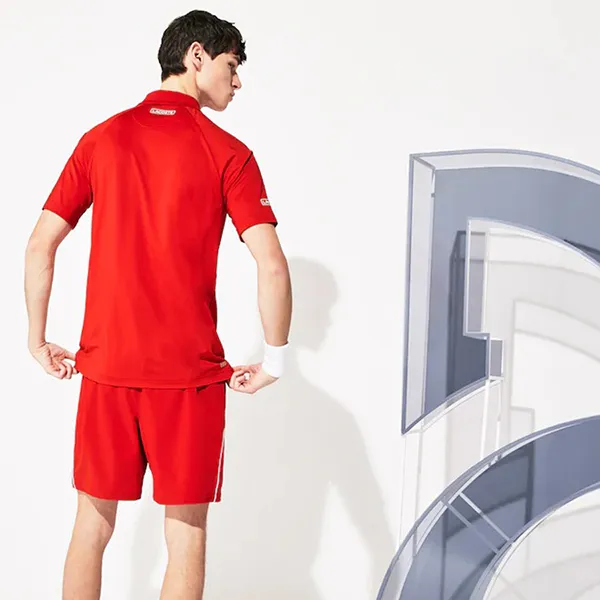 Áo Polo Lacoste Mens Sport Roland Garros x Novak Djokovic Set Red Màu Đỏ Size S
