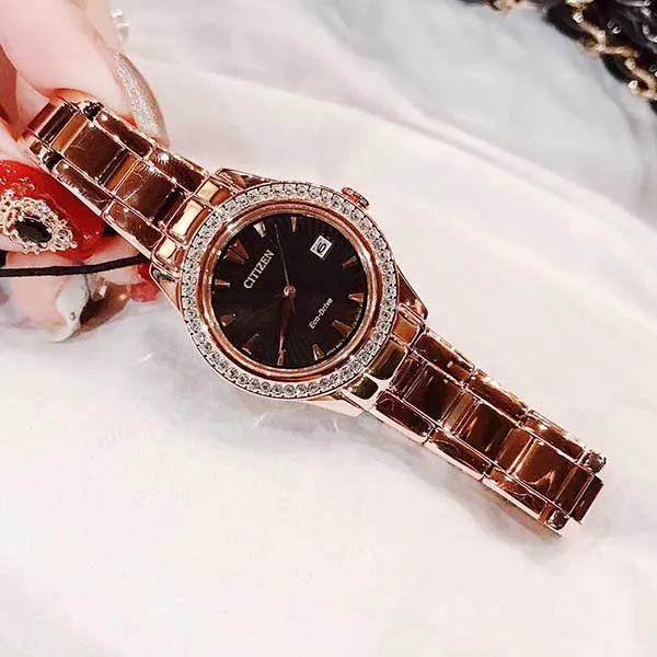 Đồng Hồ Nữ Citizen Silhouette Rose Gold-Tone Stainless Steel Bracelet Ladies Watch FE1123-51E - 3