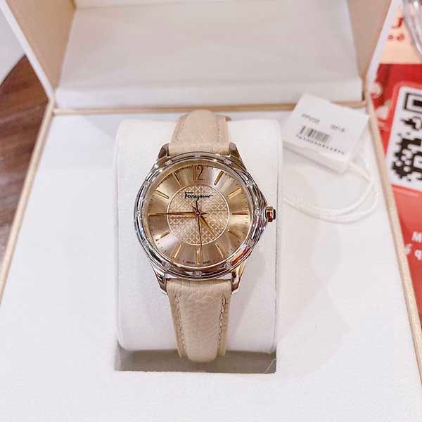 Đồng Hồ Salvatore Ferragam Time Bisque Dial Diamond Ladies Watch FFV020016 - 1