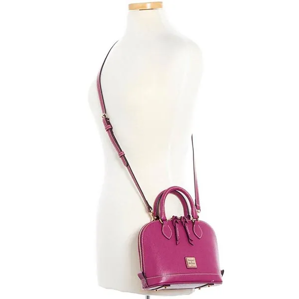 Túi Xách Dooney & Bourke Saffiano Bitsy Bag Màu Hồng Tím