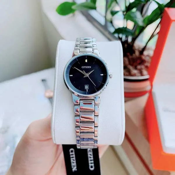 Đồng Hồ Citizen Quartz Black Dial Stainless Steel Ladies Watch EU6010-53E