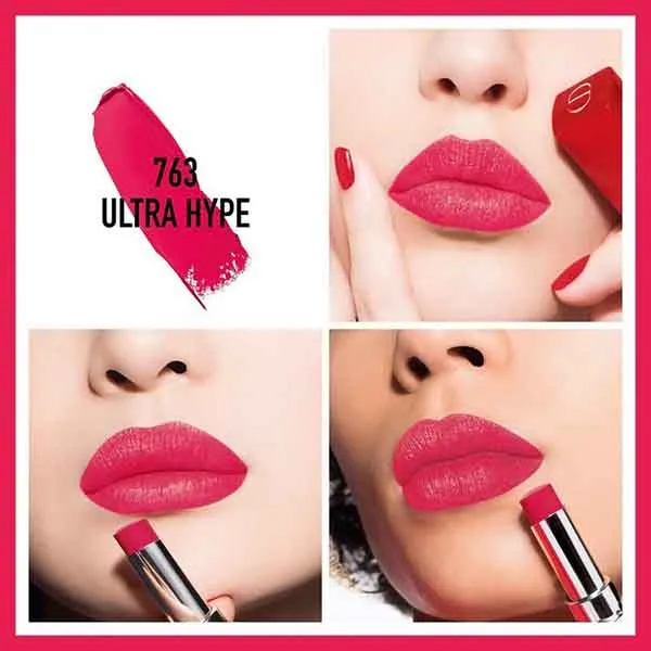 Son Dior Ultra Rouge 763 Ultra Hype Đỏ Hồng Kiêu Sa (New) - Son Môi - Vua Hàng Hiệu