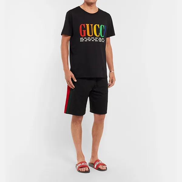 Dép Gucci Logo-Detailed Rubber Slides Màu Đỏ