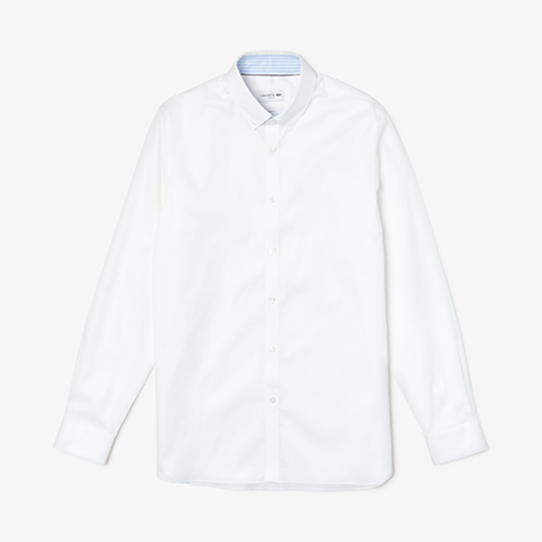 Áo Sơ Mi Lacoste Men's Slim Fit Stretch Cotton Shirt Màu Trắng Size M - 3