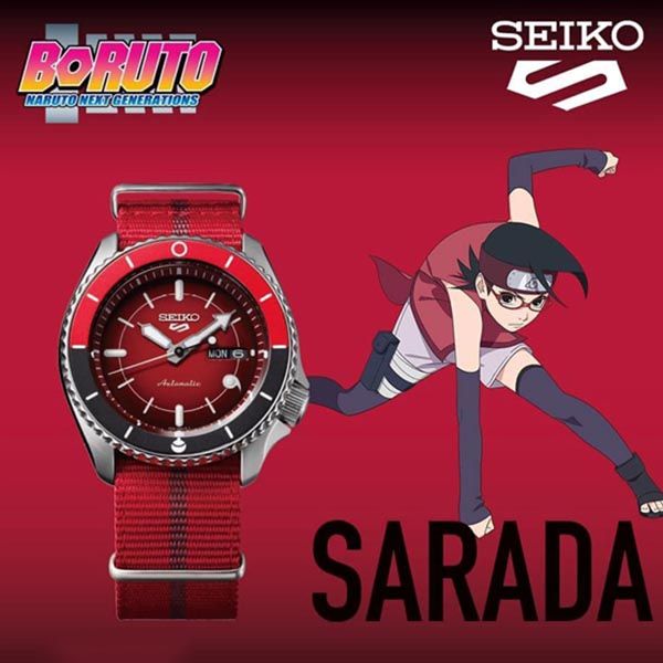Đồng Hồ Seiko 5 Sports Uchiha Sarada Limited Edition SRPF67K1 Màu Đỏ - 1