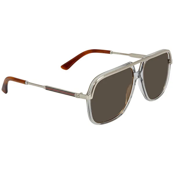 Kính Mát Gucci Brown Aviator Unisex Sunglasses GG0200S 007 57 Màu Nâu