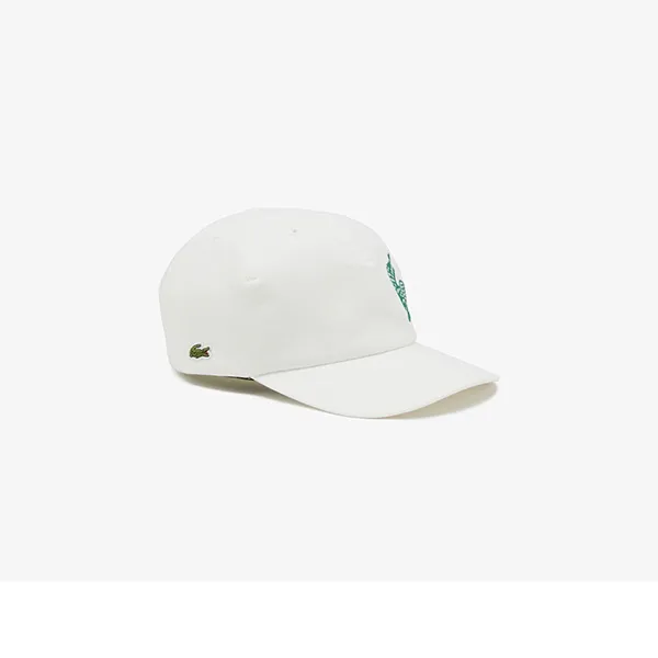 Mũ Lacoste Crocodile Logo Design 5 Panel Cap Màu Trắng