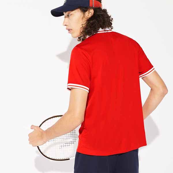 Áo Polo Lacoste Men's Sport Roland Garros Breathable Piqué Polo Shirt Màu Cam Đỏ Size XS - 3