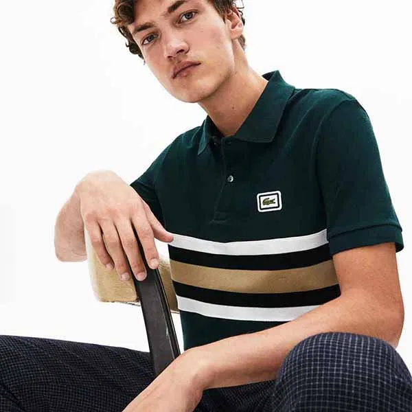 Áo Polo Lacoste Men's Regular Fit Thick Cotton Piqué Polo Shirt PH8798-52 Màu Xanh Green Size S