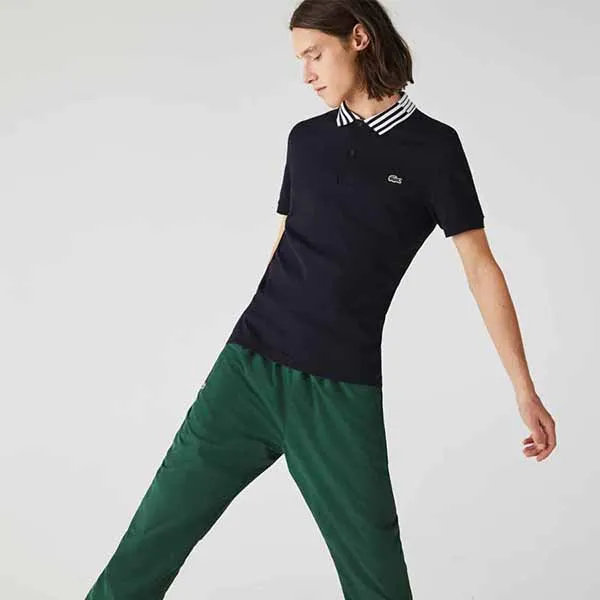 Áo Polo Men's Lacoste Slim Fit Stretch Piqué Heritage Polo Shirt Màu Đen - Thời trang - Vua Hàng Hiệu