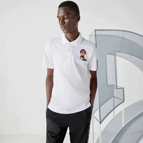 Áo Polo Lacoste Men's Sport Collab Youssef SY Cotton Piqué Polo Shirt Màu Trắng
