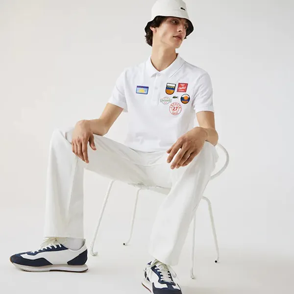 Áo Polo Lacoste Regular Fit Badge Cotton Màu Trắng - Thời trang - Vua Hàng Hiệu