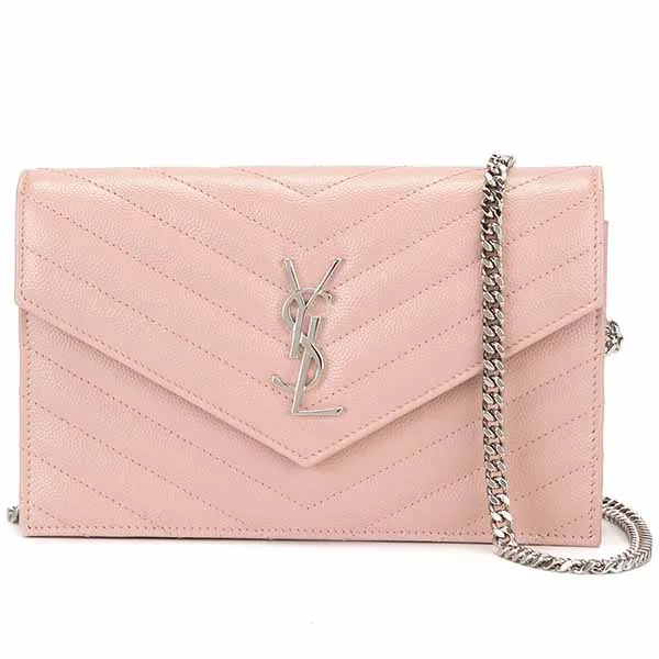 Túi Đeo Chéo Nữ Yves Saint Laurent YSL Envelope Chain Wallet Màu Hồng - Túi xách - Vua Hàng Hiệu