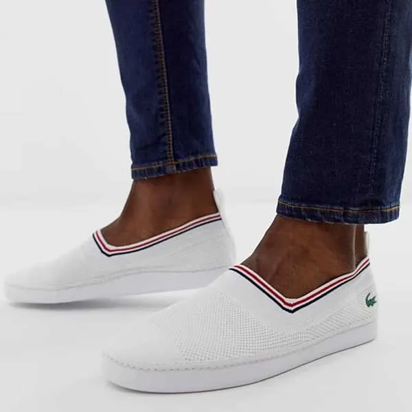 Giày Slip-On Lacoste Lydro Tennis Blanc Rouge Màu Trắng