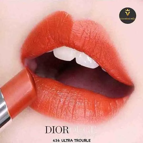 Son Dior 436 Ultra Trouble - Ultra Rouge Vỏ Đỏ Màu Cam Cháy - Son Môi - Vua Hàng Hiệu