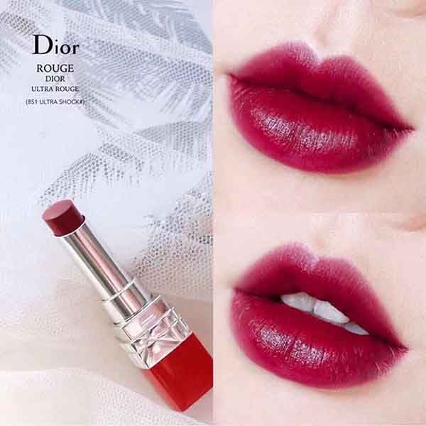 Son Dior 851 Ultra Shock Màu Đỏ Rượu – Ultra Rouge Vỏ Đỏ - 3