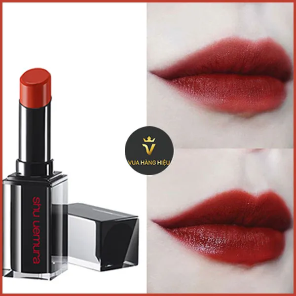 Son Shu Uemura 784 Màu Đỏ Đất Pha Cam Vỏ Đen - Son Môi - Vua Hàng Hiệu