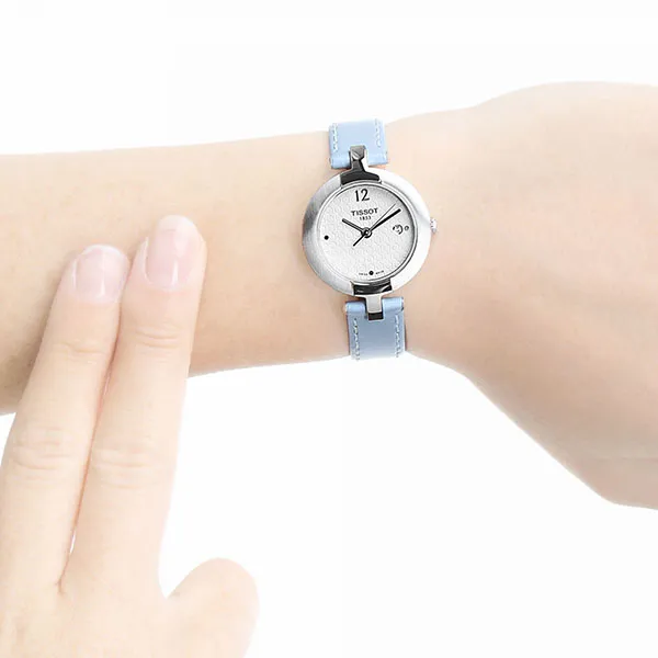 Đồng Hồ Tissot Pinky White Dial Blue Leather Ladies Watch T084.210.16.017.02