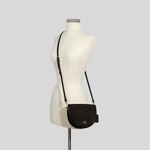 Túi Xách Coach Ellen Crossbody In Signature Canvas Brown Black C1430 Màu Đen Nâu - Túi xách - Vua Hàng Hiệu