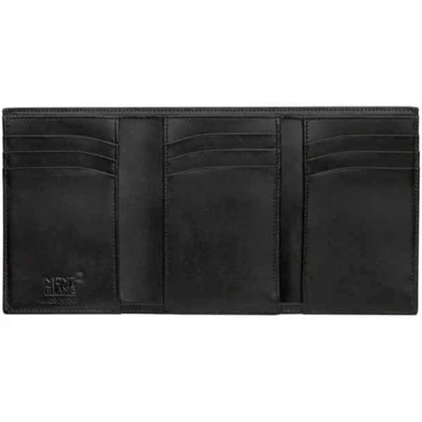 Ví Nam Montblanc Black Trifold 9CC Genuine Leather Business Card Holder Wallet 114536 Màu Đen - Túi xách - Vua Hàng Hiệu