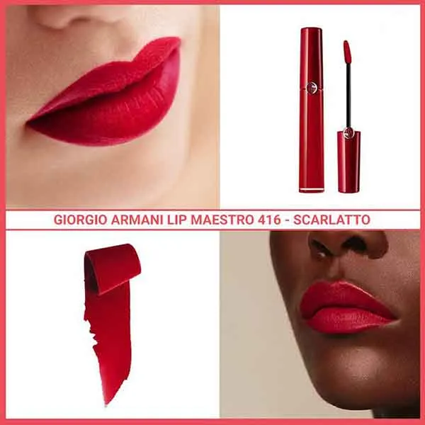 Son Kem Giorgio Armani Lip Maestro 416 Scarlatto Màu Đỏ Hồng - Son Môi - Vua Hàng Hiệu