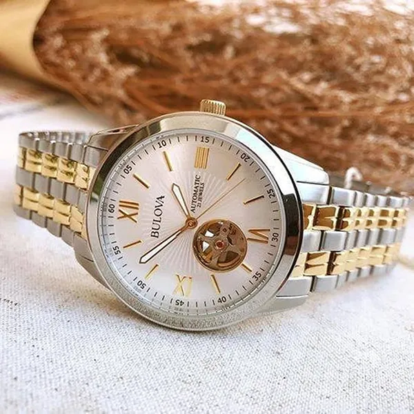Đồng Hồ Nam Bulova 98A143 Classic Automatic Silver-Tone Sunray Dial Men’s Watch 42mm - Đồng hồ - Vua Hàng Hiệu