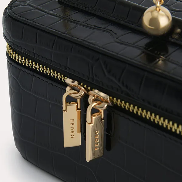 Túi Đeo Chéo Pedro Textured Leather Vanity Case 65940023 Màu Đen - Túi xách - Vua Hàng Hiệu