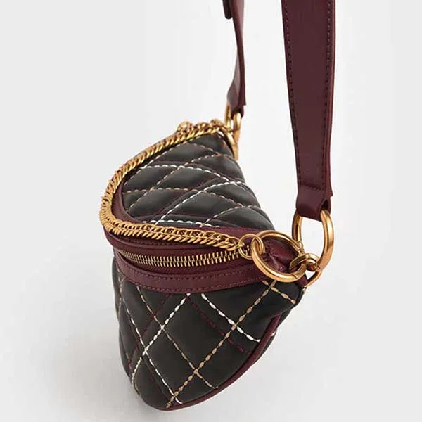 Túi Đeo Vai Nữ Charles & Keith CNK Half-Moon Crossbody Bag CK2-80781465 Màu Đen