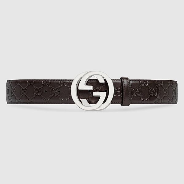 Thắt Lưng Gucci Signature leather belt Màu Nâu Size 85 - 2