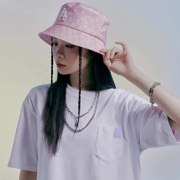Mũ MLB Monogram Crayon Bucket Hat LA Dodgers 32CP30111-07P Màu Hồng - Mũ nón - Vua Hàng Hiệu