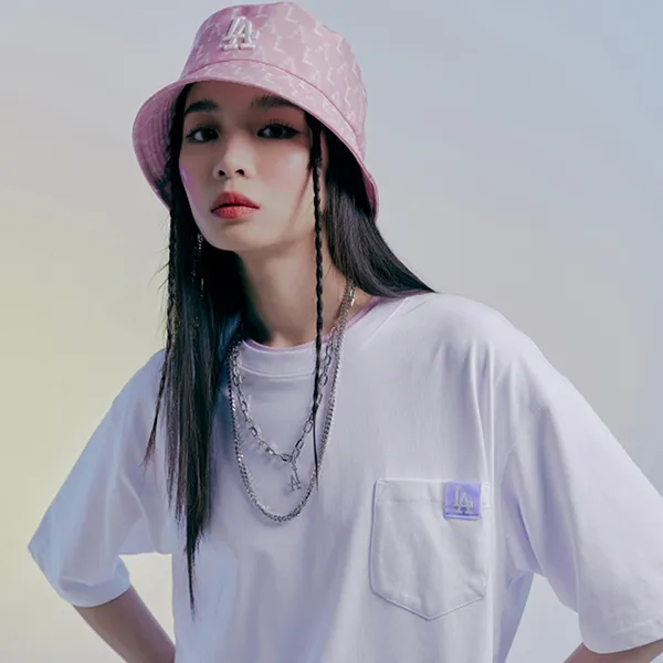 Mũ MLB Monogram Crayon Bucket Hat LA Dodgers 32CP30111-07P Màu Hồng - Mũ nón - Vua Hàng Hiệu