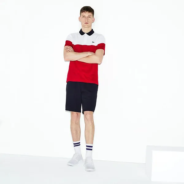 Áo Nam Lacoste Sport Breathable Pique Tennis Polo Màu Trắng/Đỏ - Thời trang - Vua Hàng Hiệu