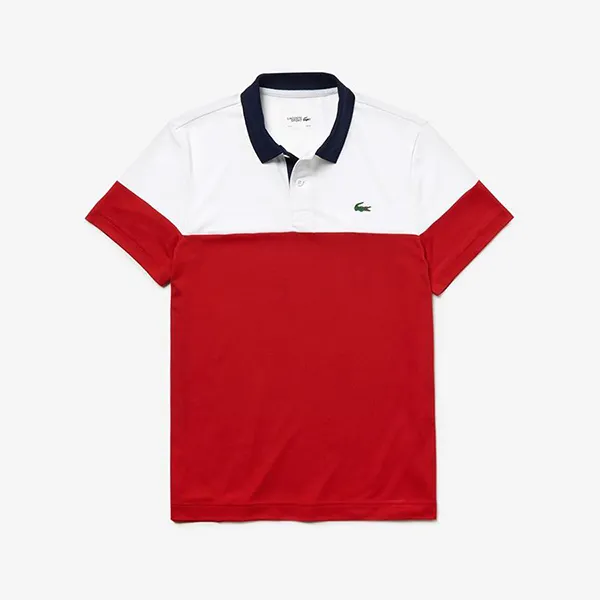 Áo Nam Lacoste Sport Breathable Pique Tennis Polo Màu Trắng/Đỏ - Thời trang - Vua Hàng Hiệu
