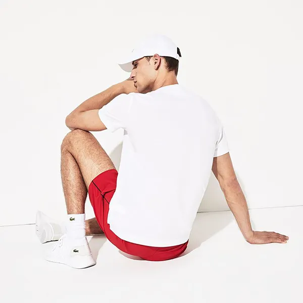 Áo Phông Nam Lacoste Novak Djokovic Camouflage Croc Logo T-shirt Màu Trắng