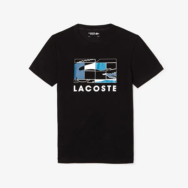 Áo Nam Lacoste Sport Tennis Court Design Breathable T-Shirt Màu Đen Size L - Thời trang - Vua Hàng Hiệu