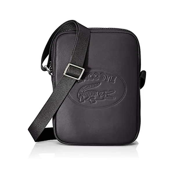 Túi Đeo Chéo Lacoste Men's L.12.12 Cuir Shoulder Bag Màu Đen - Túi xách - Vua Hàng Hiệu