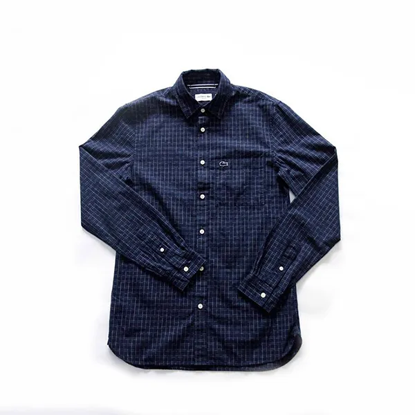 Áo Lacoste Faded Ikat Print Poplin Shirt Màu Xanh Đen