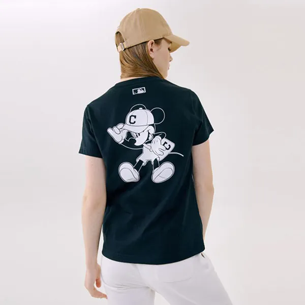 Áo Phông MLB X Disney Short Sleeve T-shirt Cleveland Indians Màu Đen