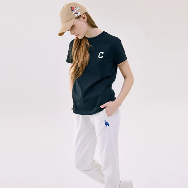 Áo Phông MLB X Disney Short Sleeve T-shirt Cleveland Indians Màu Đen