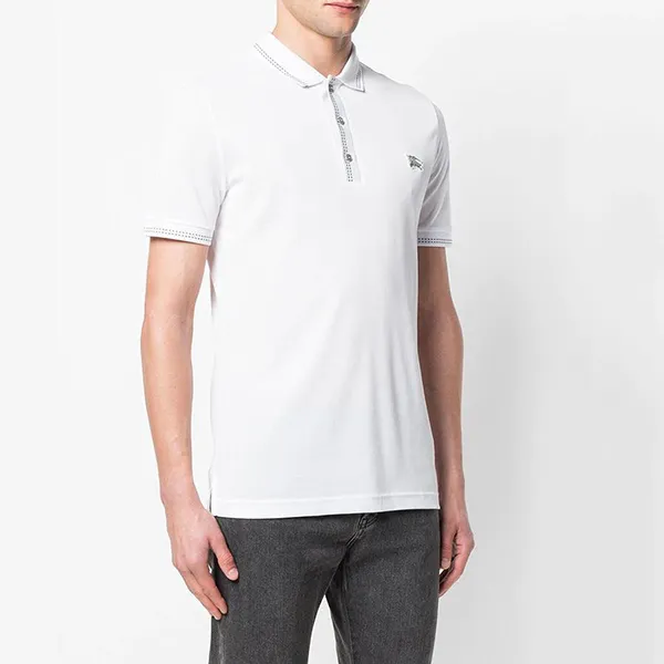 Áo Phông Burberry Stitch Detail Polo Shirt Màu Trắng - Thời trang - Vua Hàng Hiệu