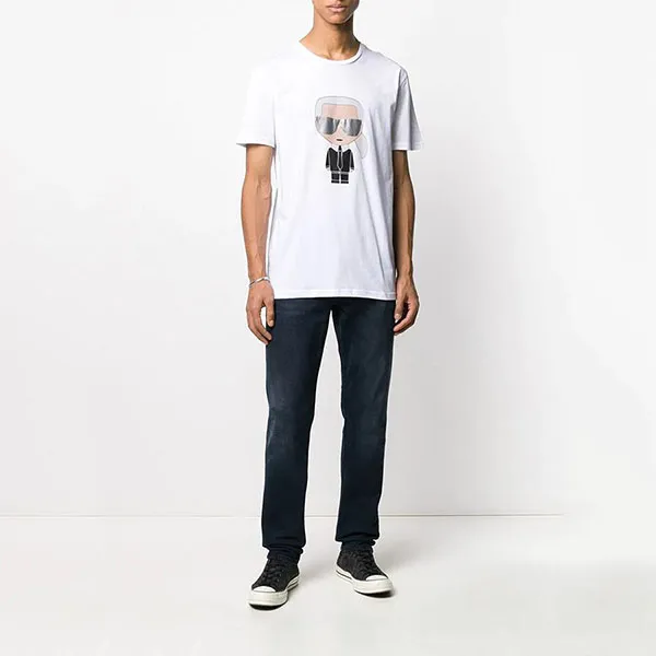 Áo Phông Karl Lagerfeld ikonik Chest Patch T-Shirt Màu Trắng
