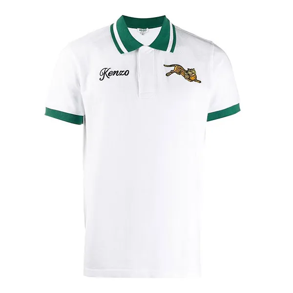 Áo Phông Kenzo Jumping Tiger Polo Shirt Màu Trắng