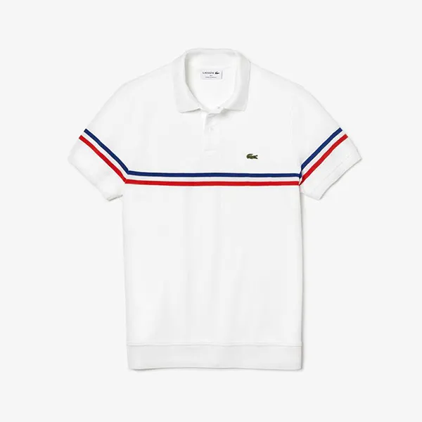 Áo Phông Lacoste Regular Fit Tricolour Striped Polo Shirt Màu Trắng Size S - Thời trang - Vua Hàng Hiệu