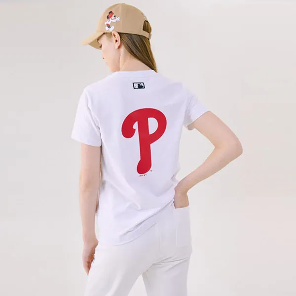 Áo Phông MLB X Disney Action Short Sleeve T-shirt Philadelphia Phillies Màu Trắng